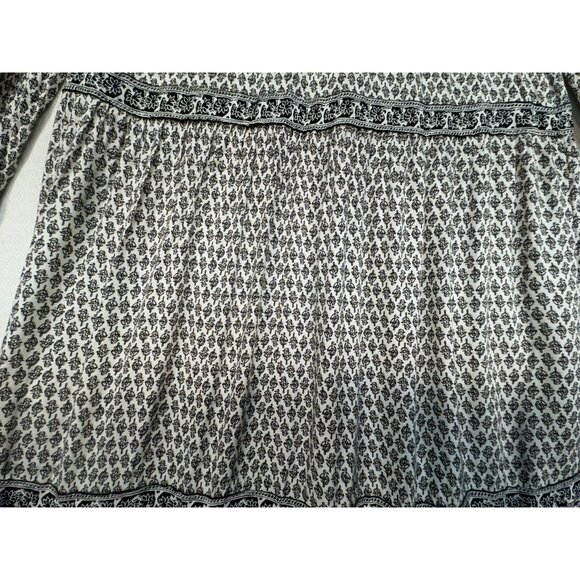 Old Navy Womens Long Sleeve V-Neck Maxi Dress Size M Black & White Floral Print - Picture 15 of 16